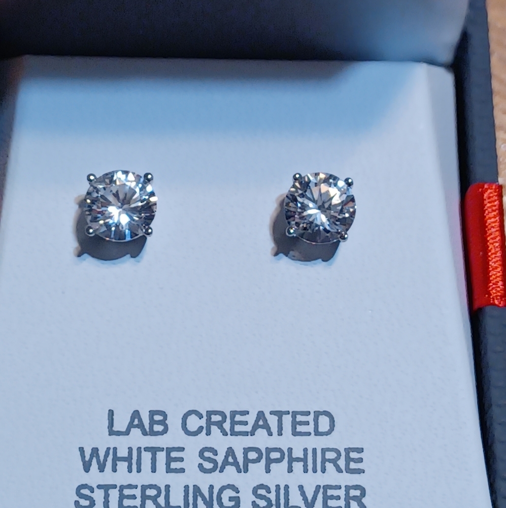 NEW - Sterling Silver & Sapphire earrings